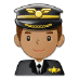 👨🏽‍✈️ man pilot: medium skin tone display on Samsung